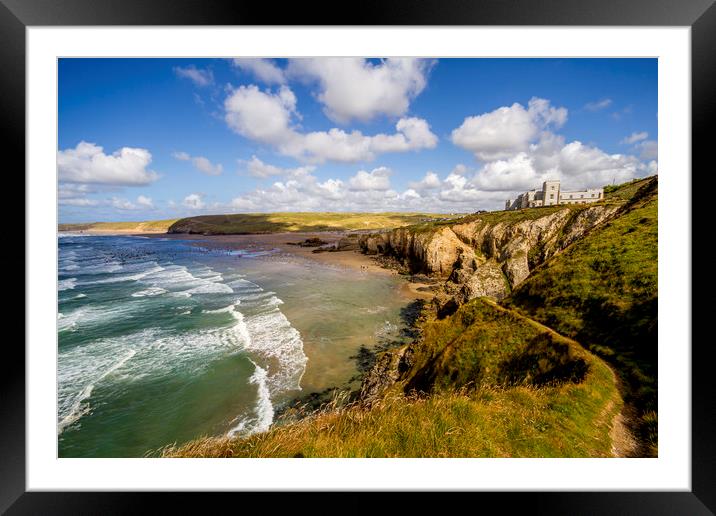 The Coastal Path at Perranporth Framed Mounted Print by Oxon Images