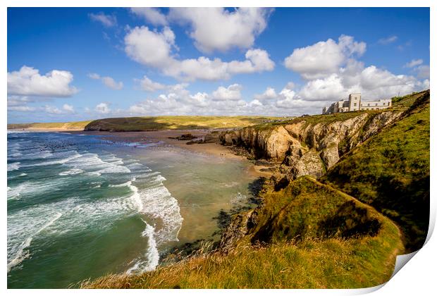 The Coastal Path at Perranporth Print by Oxon Images
