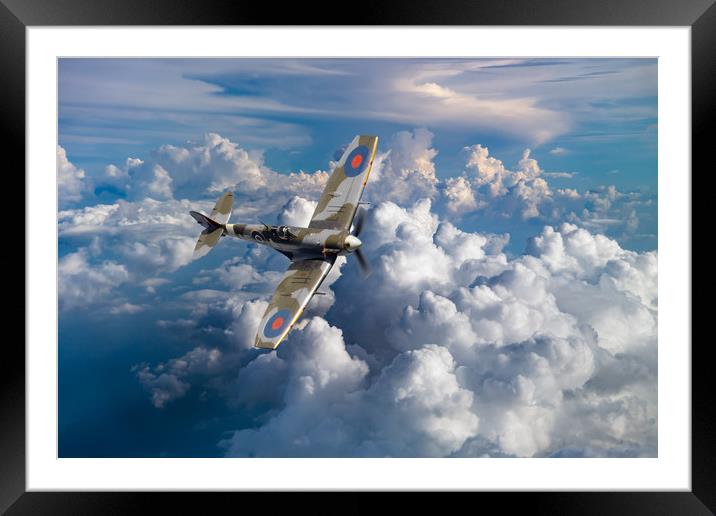 Spitfire EP120 Framed Mounted Print by J Biggadike