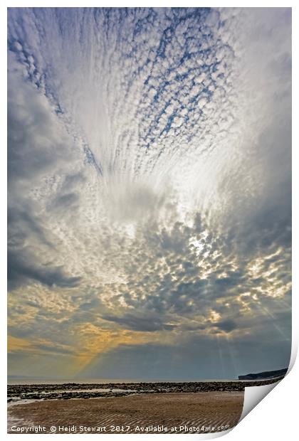 Big Skies at Llantwit Major Beach Print by Heidi Stewart