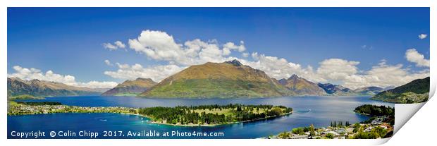 Queenstown panorama Print by Colin Chipp