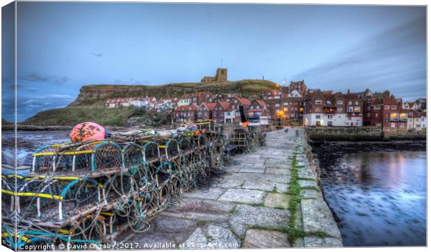 Whitby Abbey from the old Harbour Canvas Print by David Oxtaby  ARPS
