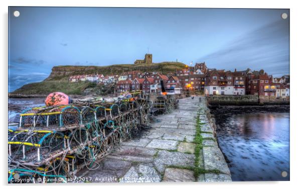Whitby Abbey from the old Harbour Acrylic by David Oxtaby  ARPS