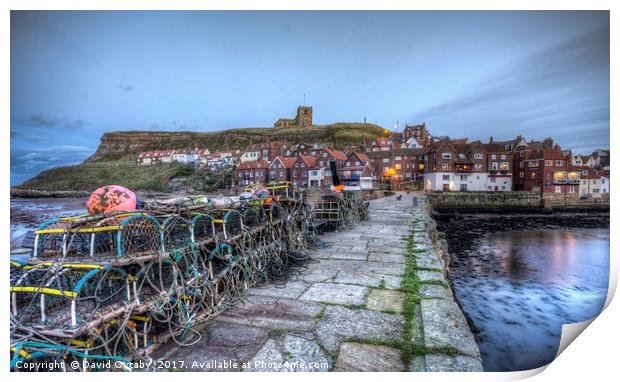 Whitby Abbey from the old Harbour Print by David Oxtaby  ARPS