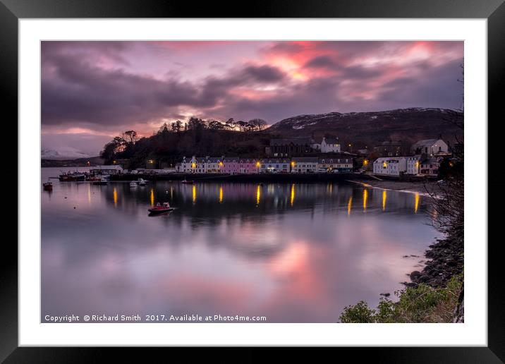 A November evening at Portree pier Framed Mounted Print by Richard Smith
