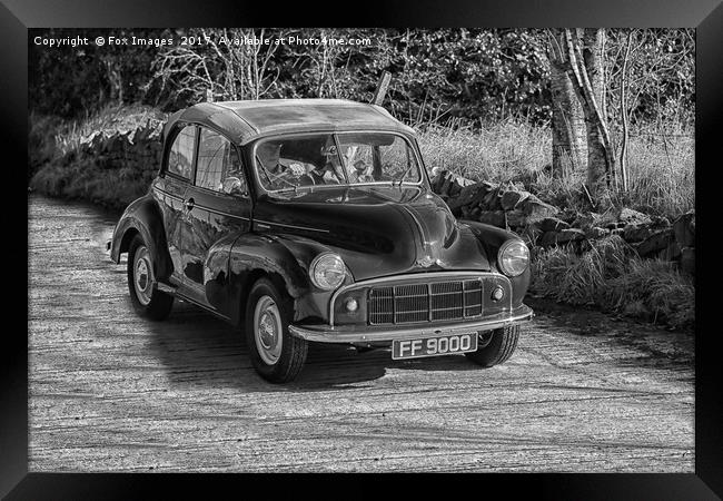 Morris Minor car classic Framed Print by Derrick Fox Lomax