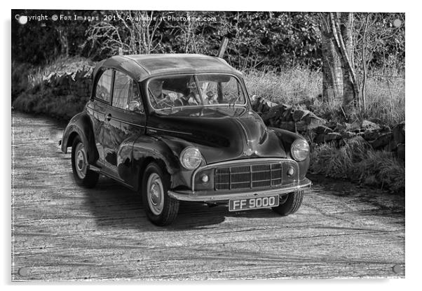 Morris Minor car classic Acrylic by Derrick Fox Lomax