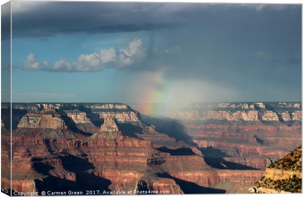 Rainbow over the Grand Canyon National Park  Canvas Print by Carmen Green