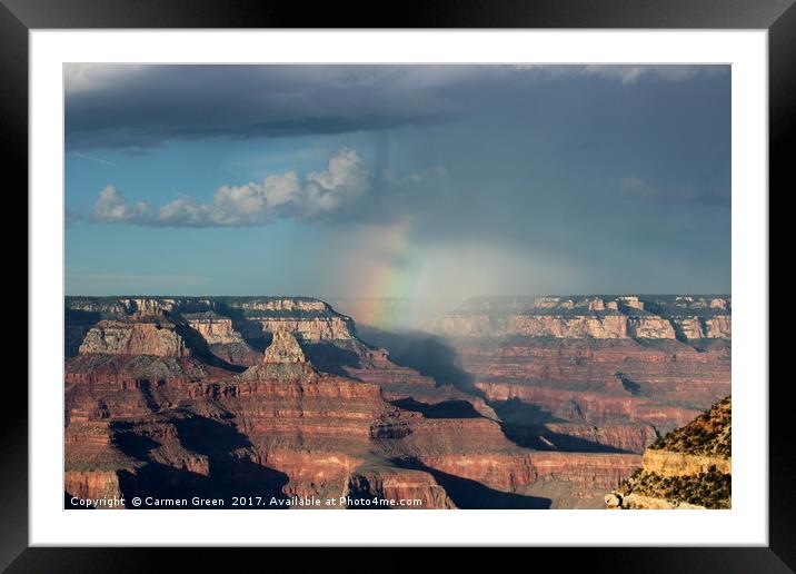 Rainbow over the Grand Canyon National Park  Framed Mounted Print by Carmen Green
