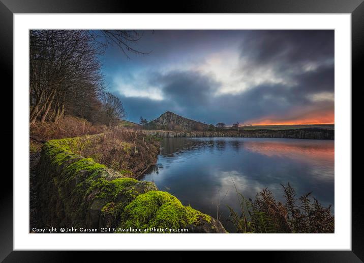 Cawfield Quarry Sunrise. Framed Mounted Print by John Carson