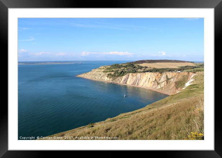 View over Alum Bay from the Isle of Wight Needles  Framed Mounted Print by Carmen Green
