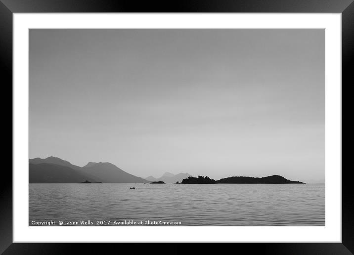 Tiny fishing boat on the Peljesac channel Framed Mounted Print by Jason Wells