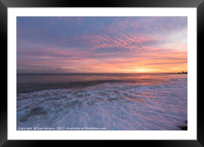 Hastings Sunset Framed Mounted Print by Sue Holness