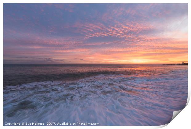 Hastings Sunset Print by Sue Holness