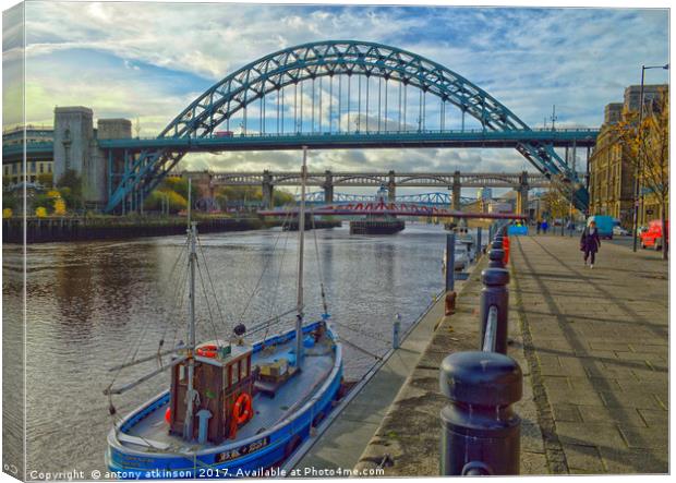 Today at the Quayside Canvas Print by Antony Atkinson