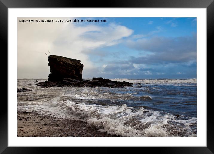 Stormy Collywell Bay (2) Framed Mounted Print by Jim Jones