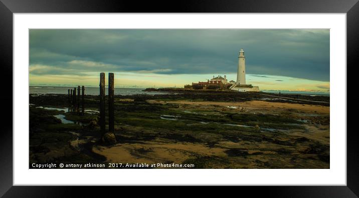 Tynemouth Lighthouse Framed Mounted Print by Antony Atkinson