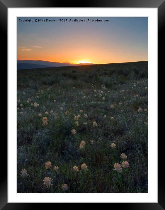 Sunset and Clover Framed Mounted Print by Mike Dawson