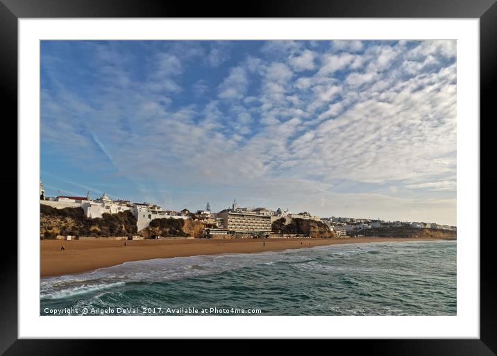 Morning in Peneco beach. Albufeira Framed Mounted Print by Angelo DeVal