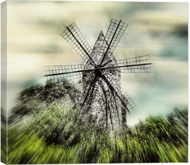 Mallorcan Windmill Canvas Print by Louise Godwin