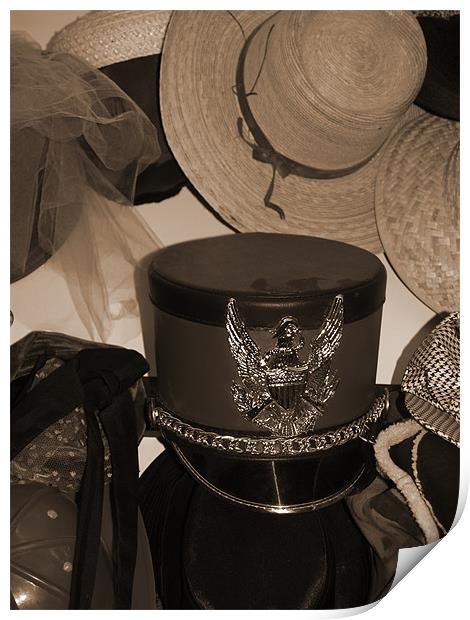 Soldier hat in sepia Print by Patti Barrett