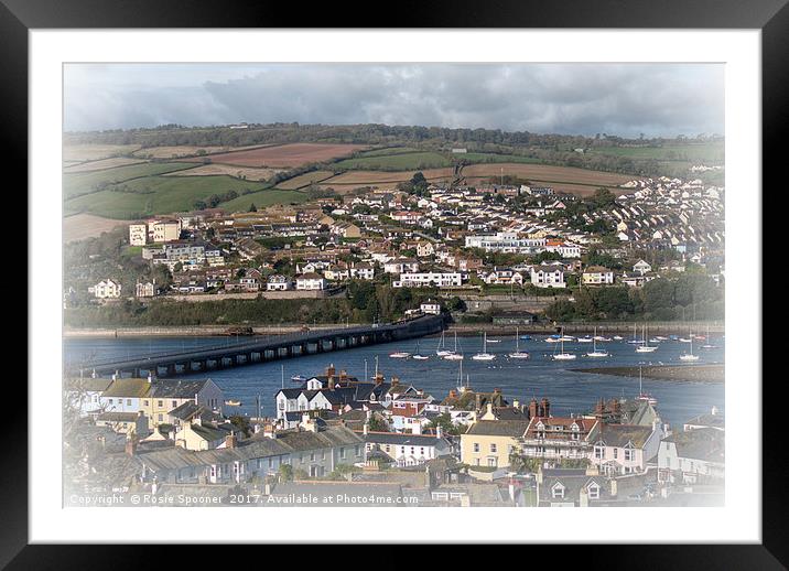 Shaldon Teignmouth River Teign and Bridge Framed Mounted Print by Rosie Spooner