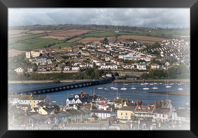Shaldon Teignmouth River Teign and Bridge Framed Print by Rosie Spooner