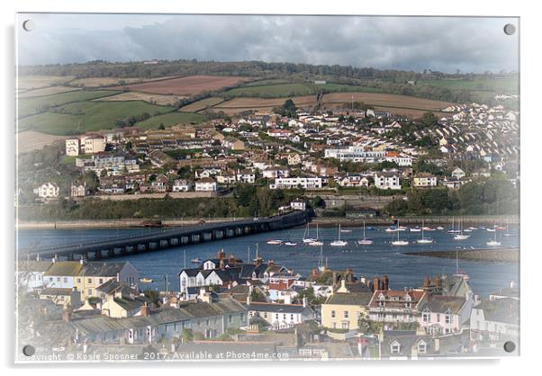 Shaldon Teignmouth River Teign and Bridge Acrylic by Rosie Spooner