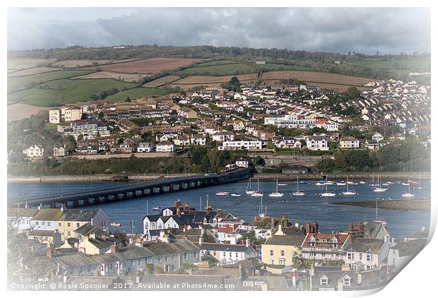 Shaldon Teignmouth River Teign and Bridge Print by Rosie Spooner