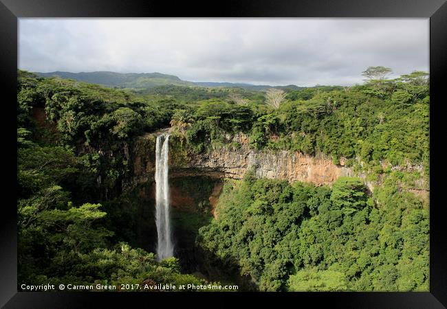 Chamarel Waterfall, Mauritius Framed Print by Carmen Green