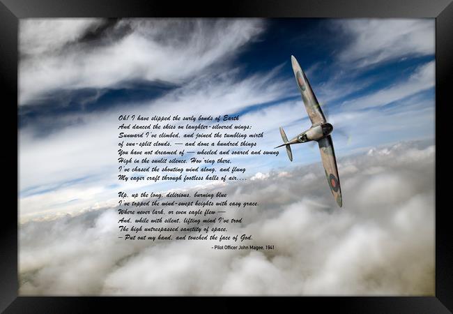 High Flight: Spitfire solo Framed Print by Gary Eason
