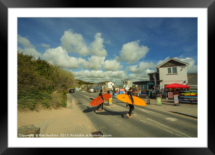 Surf crossing  Framed Mounted Print by Rob Hawkins