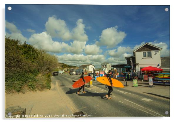 Surf crossing  Acrylic by Rob Hawkins