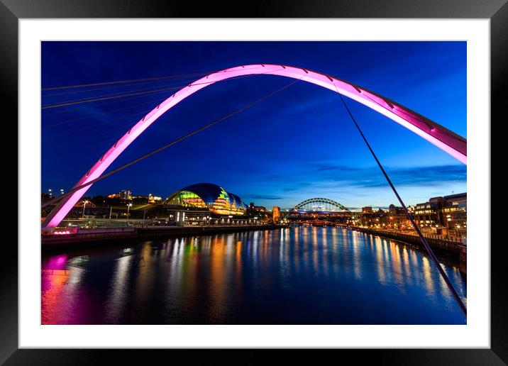 Newcasle at night  Framed Mounted Print by chris smith