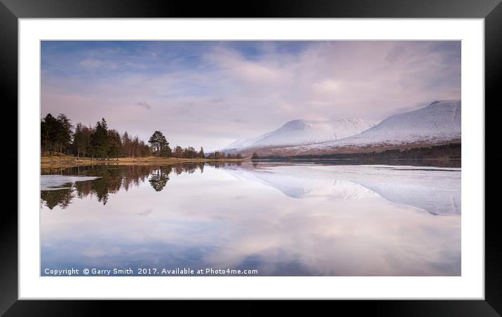 Loch Tulla Reflections. Framed Mounted Print by Garry Smith