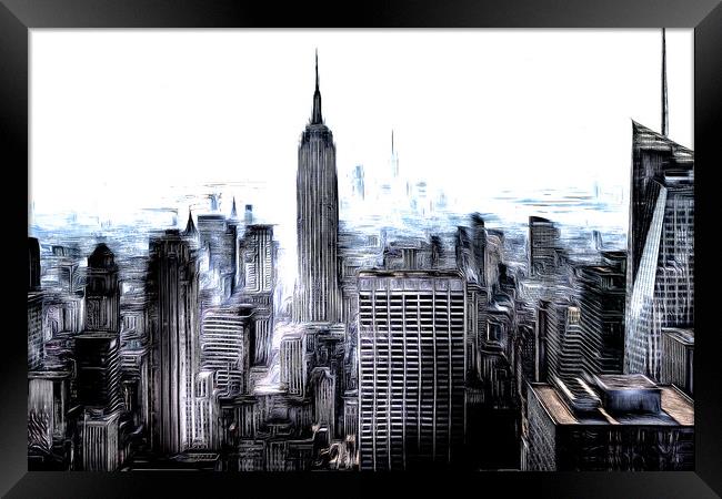 New York Skyline Art Framed Print by David Pyatt