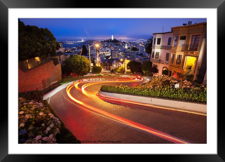 Lombard Street, San Francisco Framed Mounted Print by Martin Williams