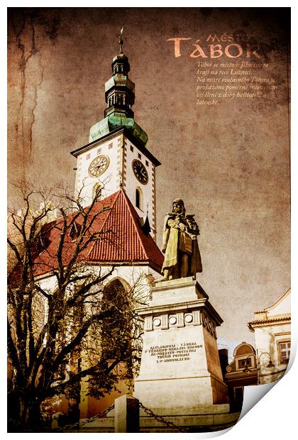 Main square in town Tabor. Czechia Print by Sergey Fedoskin