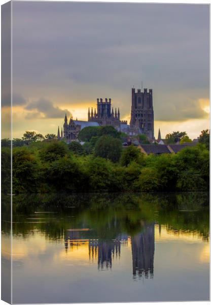 Reflections of Ely Cathedral Canvas Print by Kelly Bailey
