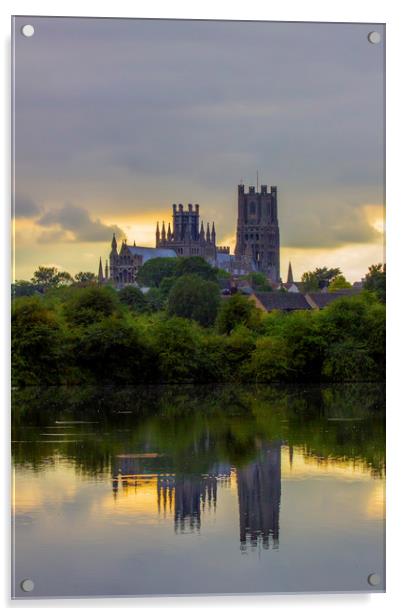 Reflections of Ely Cathedral Acrylic by Kelly Bailey