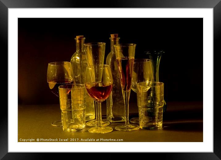cocktail and wine glasses Framed Mounted Print by PhotoStock Israel