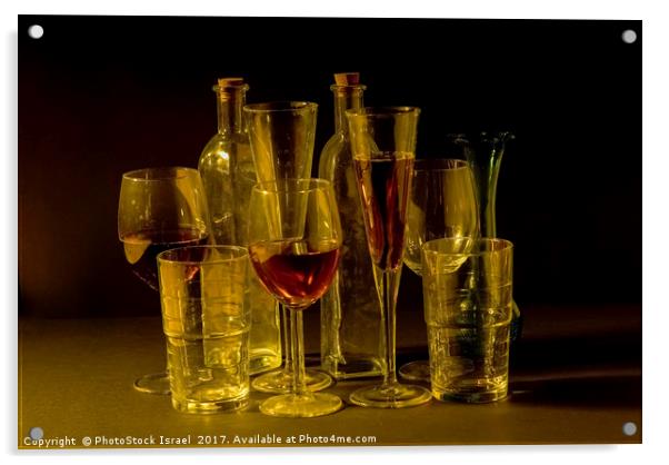 cocktail and wine glasses Acrylic by PhotoStock Israel