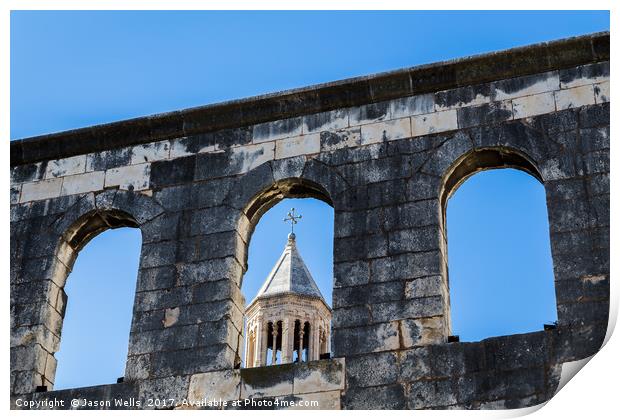 Looking through Diocletians palace Print by Jason Wells