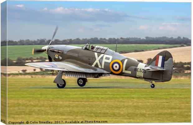 Hawker Hurricane IIB BE505 G-HHII Canvas Print by Colin Smedley