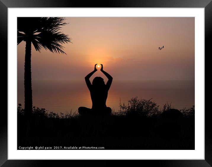 Cliff Top Meditation Framed Mounted Print by phil pace