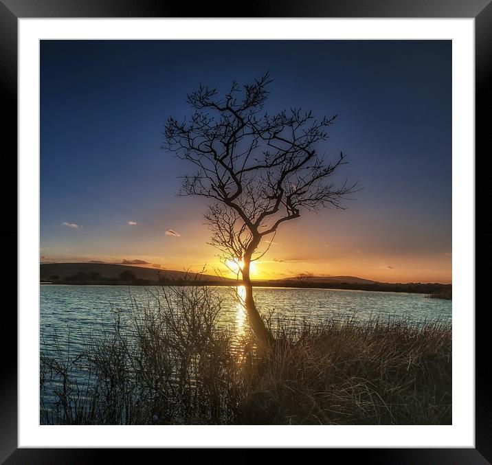 Sunset at Broad Pool Framed Mounted Print by Leighton Collins