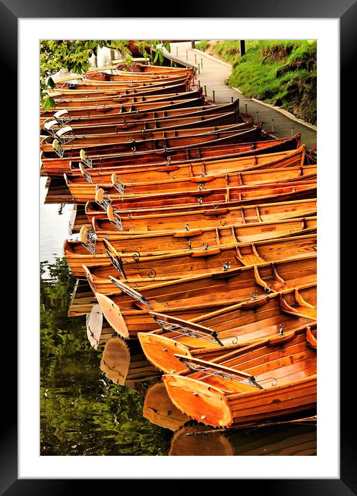 Rowboats on the Stour at Dedham Framed Mounted Print by Darren Burroughs