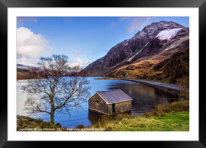 Tryfan and Lake Ogwen Framed Mounted Print by Ian Mitchell