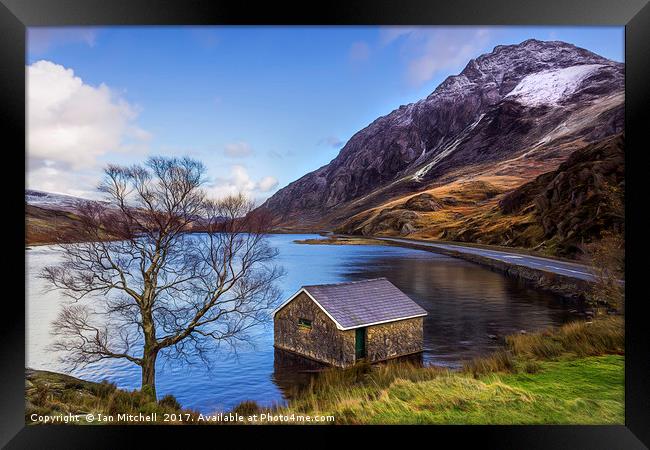 Tryfan and Lake Ogwen Framed Print by Ian Mitchell