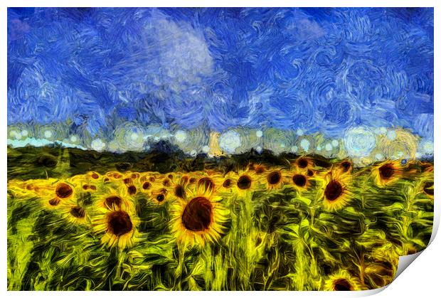 Van Gogh Sunflowers Print by David Pyatt